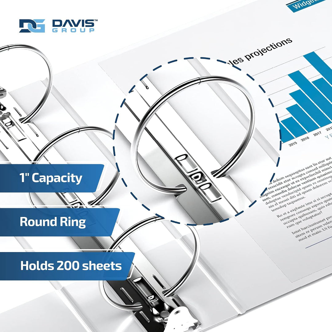 White Premium Economy Round Ring Binders - 6pk