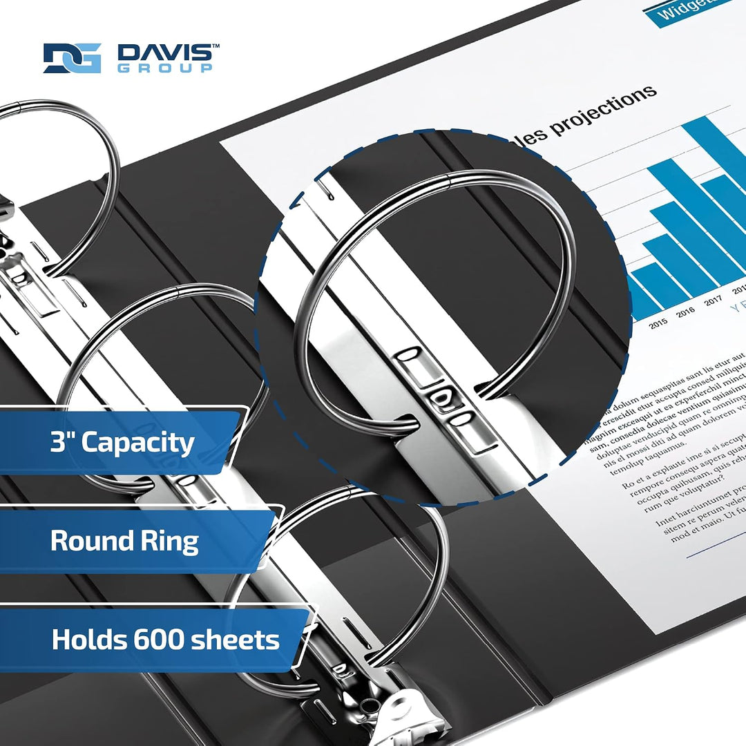 3" Premium Clear Overlay Round Ring Binder
