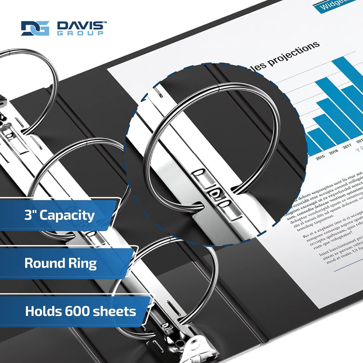 3" Premium Clear Overlay Round Ring Binder