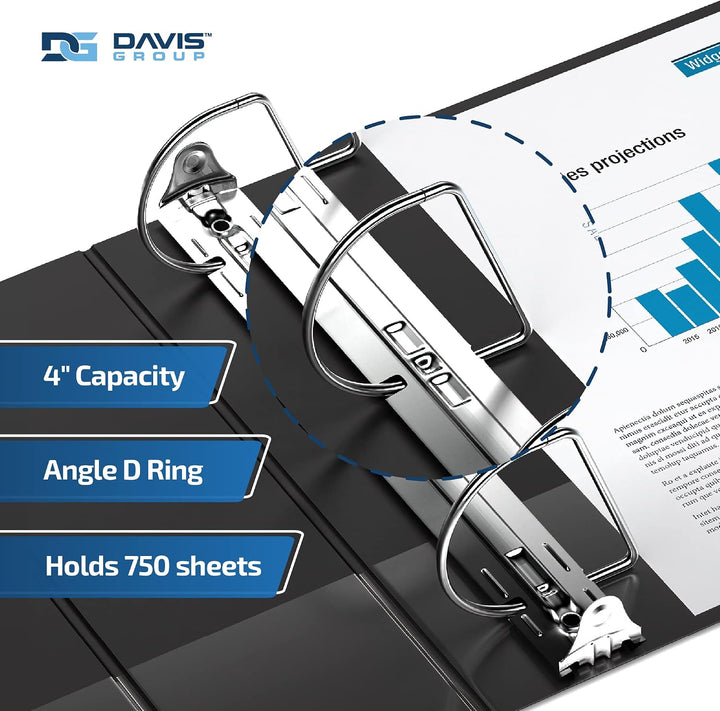 4" Premium Clear Overlay Angle-D Binders