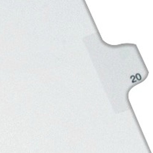 Avery 20 Individual Number Legal Index Allstate Style Dividers 25pk - 82218 - Clearance Sale