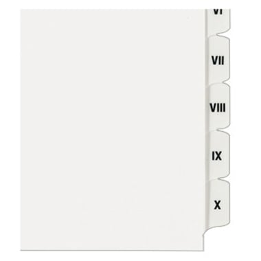 Avery I-X White Legal 11" x 8.5" Avery Style Collated Dividers - 82319