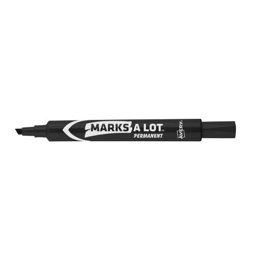 Avery Marks A Lot Black Permanent Markers (Chisel Tip, 36/Box) - 98206