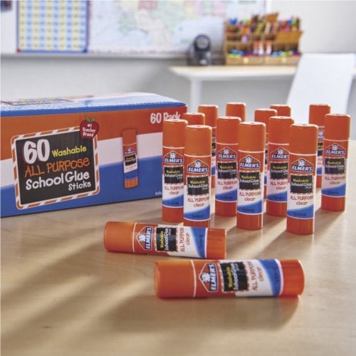 Elmer's Washable All-Purpose .24oz Clear School Glue Sticks (E501) - 60/Box