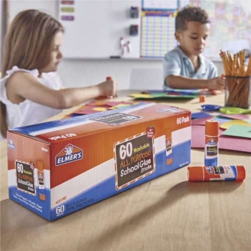 Elmer's Washable All-Purpose .24oz Clear School Glue Sticks (E501) - 60/Box