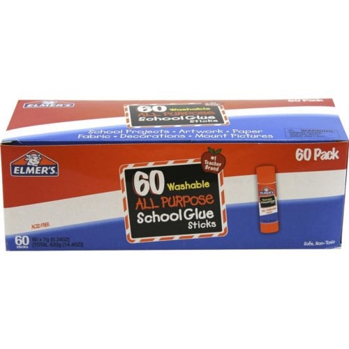 Elmer's Washable All-Purpose .24oz Clear School Glue Sticks (E501) - 60/Box