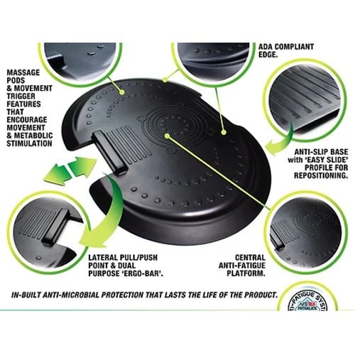 Floortex 26" x 36" AFS-TEX® 5000X Black Active Anti-Fatigue Mat