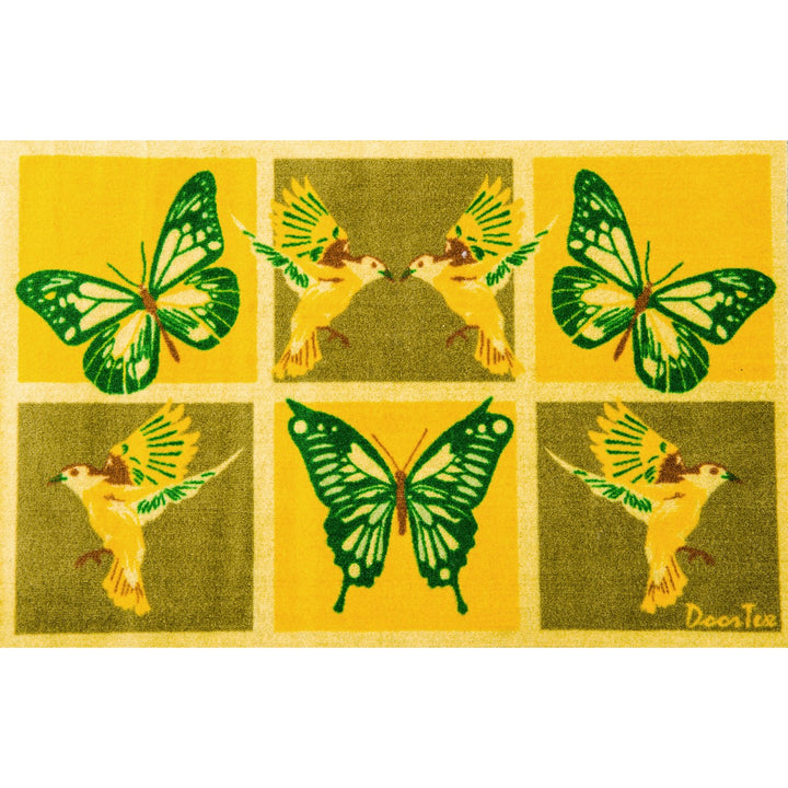 Floortex Doortex® 20" x 30" Yellow Butterfly Short Sun Room Runner
