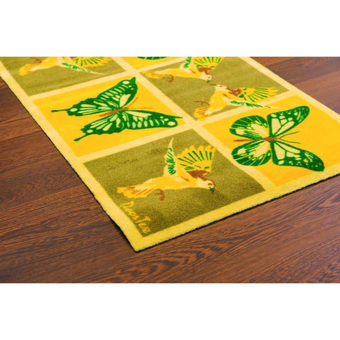 Floortex Doortex® 20" x 30" Yellow Butterfly Short Sun Room Runner