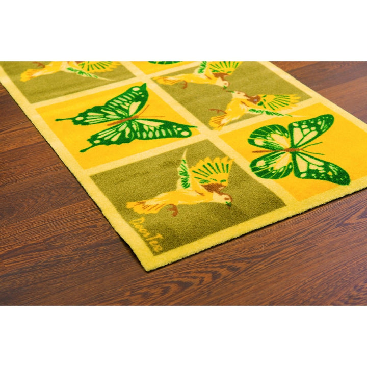 Floortex Doortex® 20" x 30" Yellow Butterfly Short Sun Room Runner