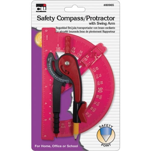 CLI Swing Arm Safety Compass/Protractor - 1/Display Box