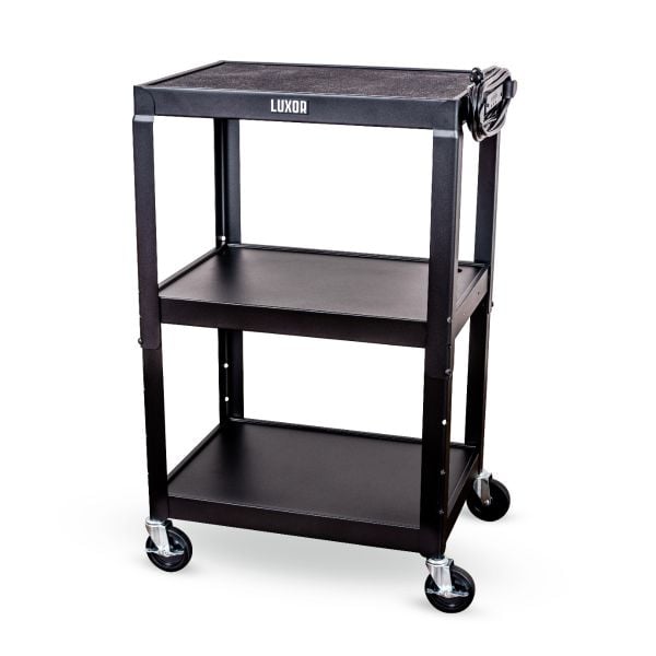 Luxor Black Adjustable-Height Steel Utility Cart - UCMT1