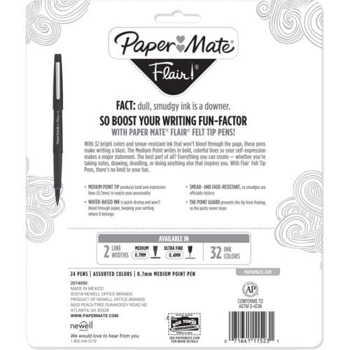 Paper Mate 0.7 mm Flair Porous Medium Point Pen - 24pk