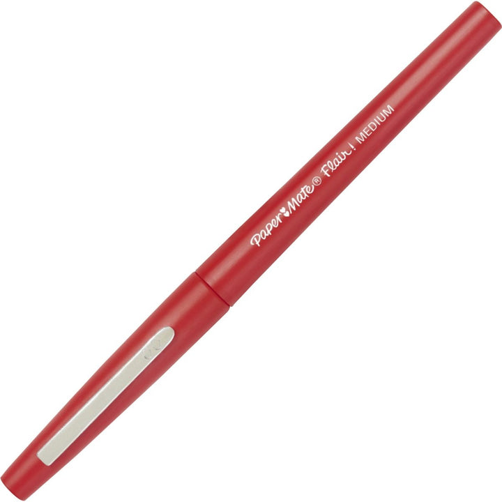Paper Mate Flair Point Guard Felt Tip Marker Pens (Red Ink) - 12/PK