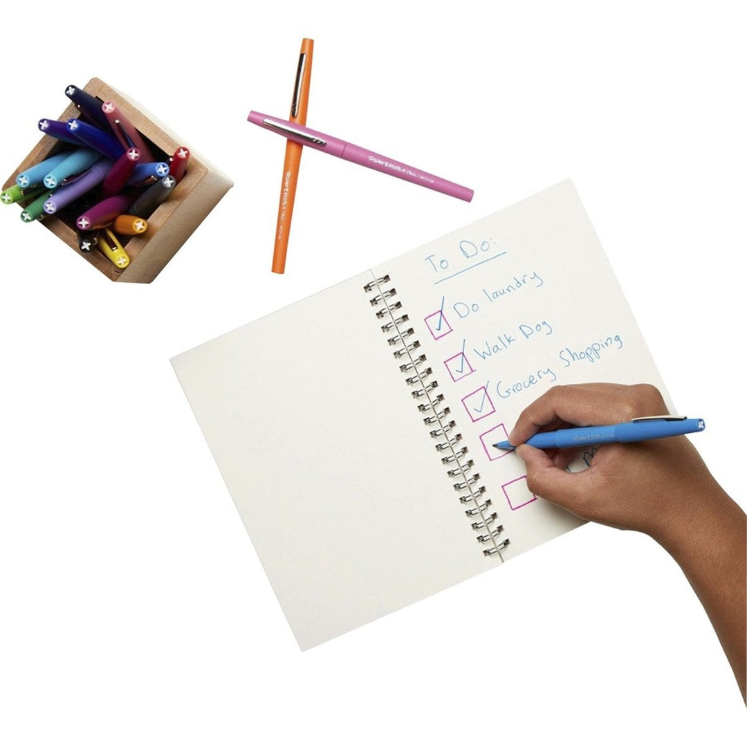 Paper Mate Flair Point Guard Felt Tip Marker Pens (Red Ink) - 12/PK