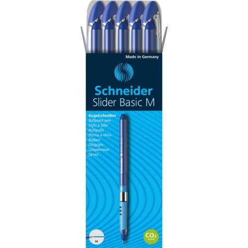 Schneider Slider Blue 1mm Basic Medium Ballpoint Pen - 10pk