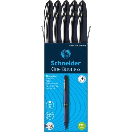 Schneider One Business Black .6mm Rollerball Pen - 10pk