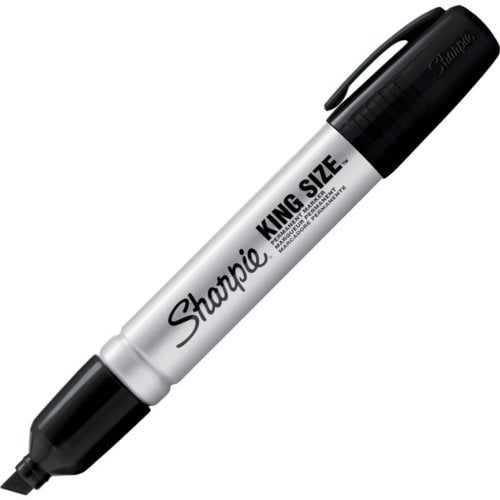 Sharpie King-Size Black Permanent Markers (Chisel Point) - 1 Dozen (15001)