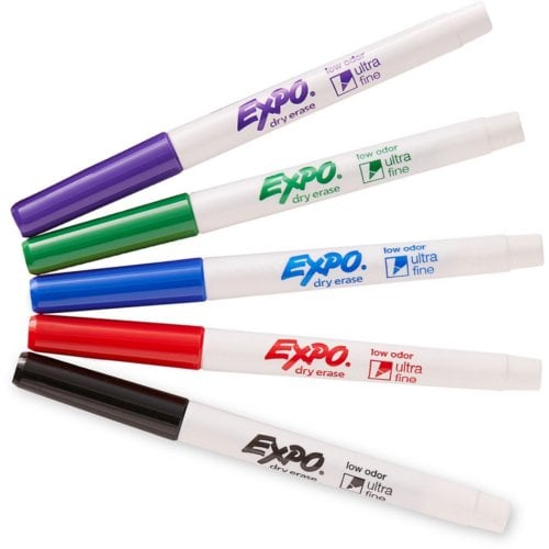 EXPO Low-Odor Dry-erase Markers (Ultra-Fine Chisel Point, Asstd. Colors) - 36/Pack (2003895)