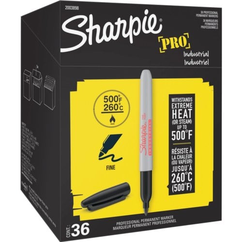 Sharpie Industrial Pro Black Permanent Markers (Fine Point) - 36/Pack (2003898)