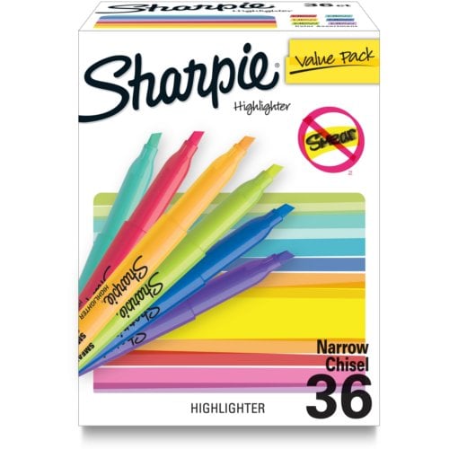 Sharpie Multicolor Narrow Chisel Highlighter - 36pk