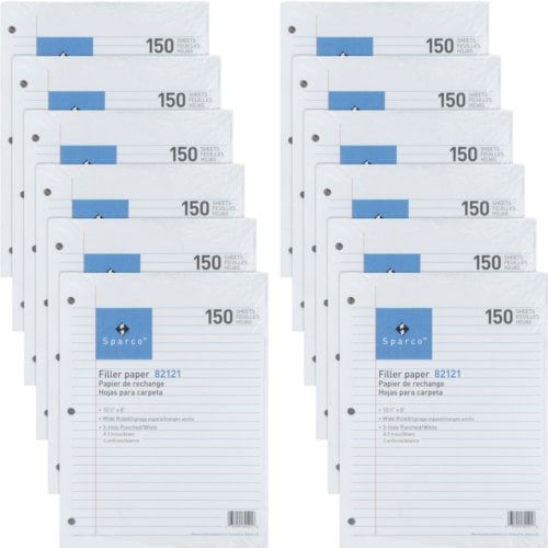 Sparco 3-Hole Punched Notebook Filler Paper (Wide Ruled)- 1800 sheets/Bundle (82121BD)
