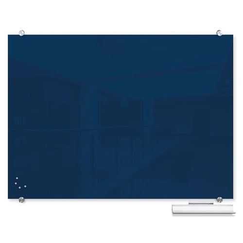 Balt Visionary Hierarchy 47.2" X 70.9" Navy Magnetic Glass Whiteboard