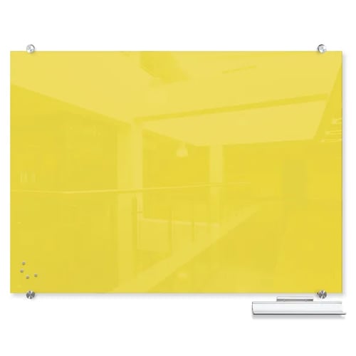 Balt Visionary Hierarchy 47.2" X 94.5" Yellow Magnetic Glass Whiteboard