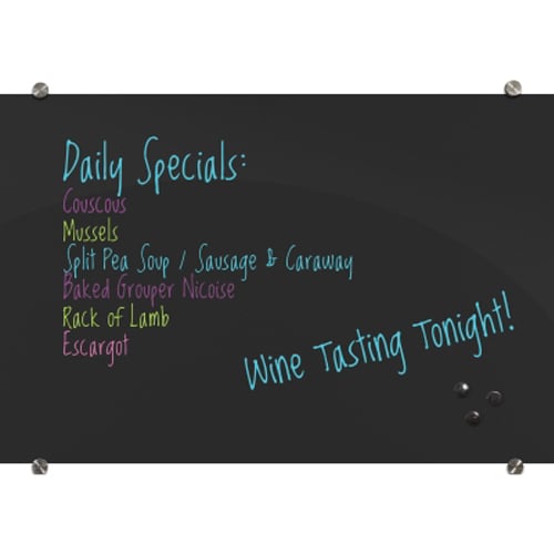 Balt 2' x 3' Visionary Black Magnetic Glass Dry Erase Whiteboard