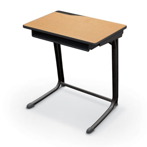 Essentials Edge Student Desk (Black Frame / Maplewood Laminate) - 89701