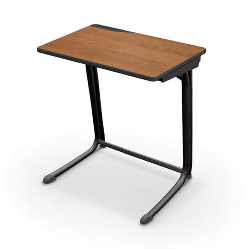 Essentials Edge Student Desk (Black Frame / Silverwood Laminate) - 89703