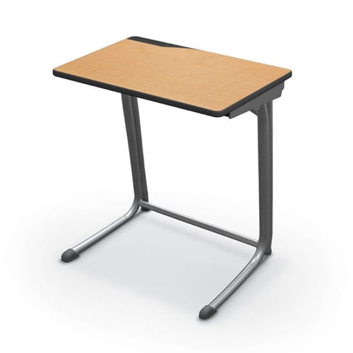 Essentials Edge Student Desk (Platinum Frame / Maplewood Laminate) - 89705
