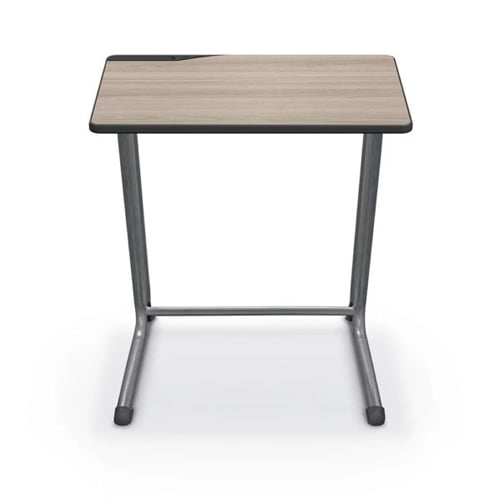 Essentials Edge Student Desk (Platinum Frame / Silverwood Laminate) - 89707