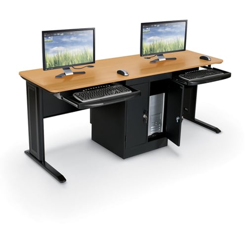 MooreCo Balt LX-72 Dual-User Workstation (Teak) - 89844
