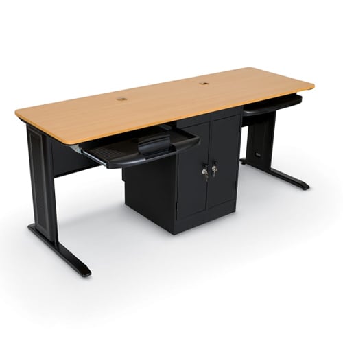 MooreCo Balt LX-72 Dual-User Workstation (Teak) - 89844