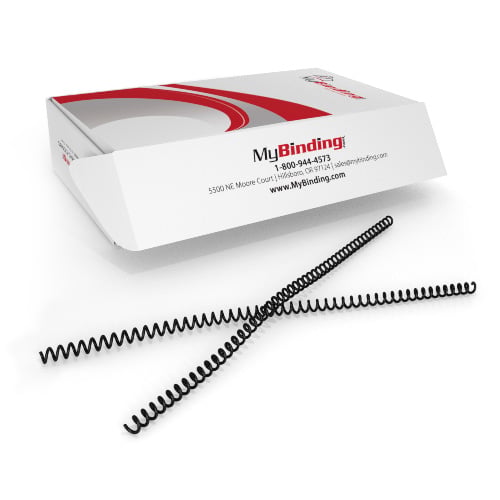 8mm Black 4:1 Pitch Spiral Binding Coil - 100pk