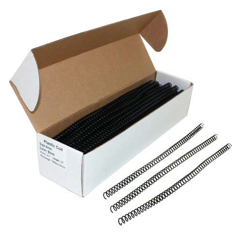 8mm Black 4:1 Pitch Spiral Binding Coil - 100pk