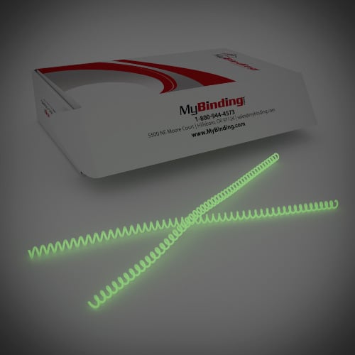 8mm Glow in the Dark 4:1 Pitch Spiral Binding Coil - 100pk