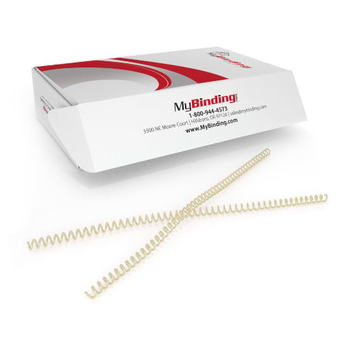 8mm Tan 4:1 Pitch Spiral Binding Coil - 100pk