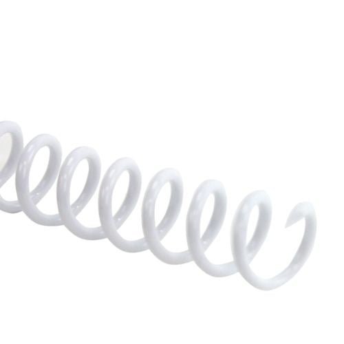 8mm White 4:1 Pitch Spiral Binding Coil - 100pk