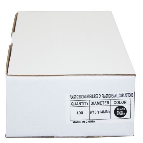 9/16" Black Plastic Binding Combs - 100pk