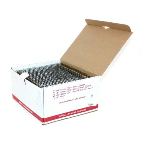 9/16" Black Spiral-O 19 Loop Wire Binding Combs - 100pk