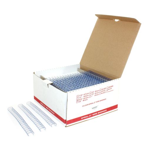 9/16" Blue Spiral-O 19 Loop Wire Binding Combs - 100pk