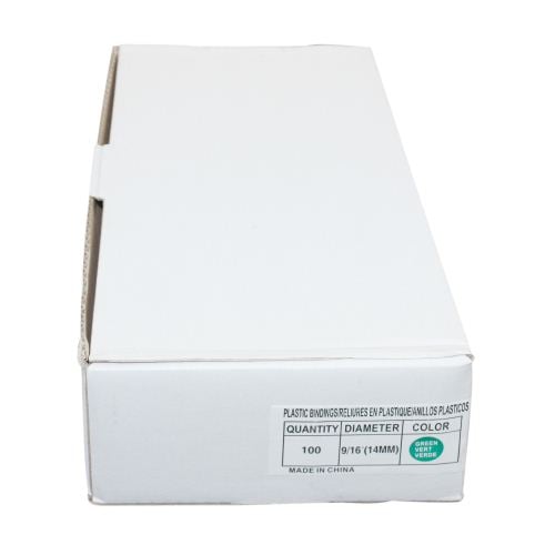 9/16" Green Plastic Binding Combs - 100pk