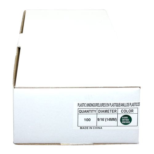 9/16" Hunter Green Plastic Binding Combs - 100pk