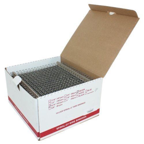 9/16" Silver Spiral-O 19 Loop Wire Binding Combs - 100pk