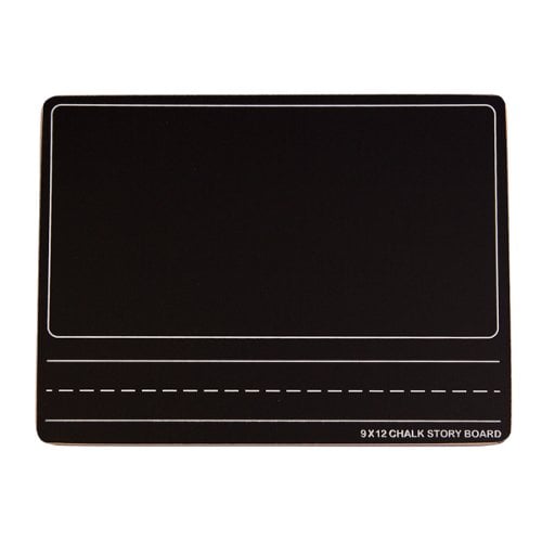9" x 12" Black Chalk Story Lap Boards with Writing Lines - 12pk