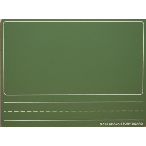 9" x 12" Green Chalk Story Lap Boards with Writing Lines - 12pk