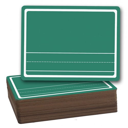 9" x 12" Green Chalkboard Story Lap Boards with Writing Lines - 24pk