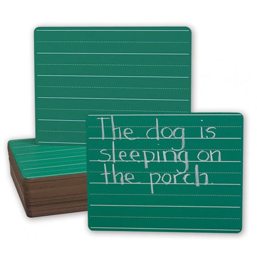 9" x 12" Lined Green Chalkboard Lap Boards - 12pk